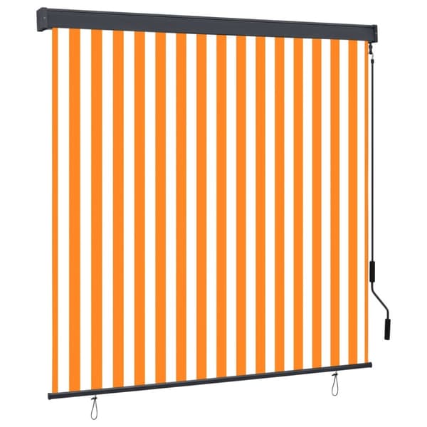 vidaXL Utendørs rullegardin 170x250 cm hvit og oransje