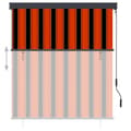 Miniatyrbild 3 av 8: vidaXL Rullgardin utomhus 140x250 cm orange och brun
