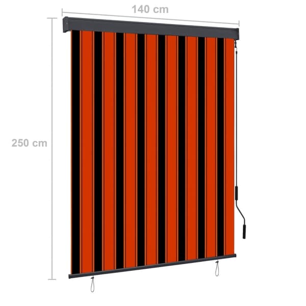 vidaXL Rullgardin utomhus 140x250 cm orange och brun