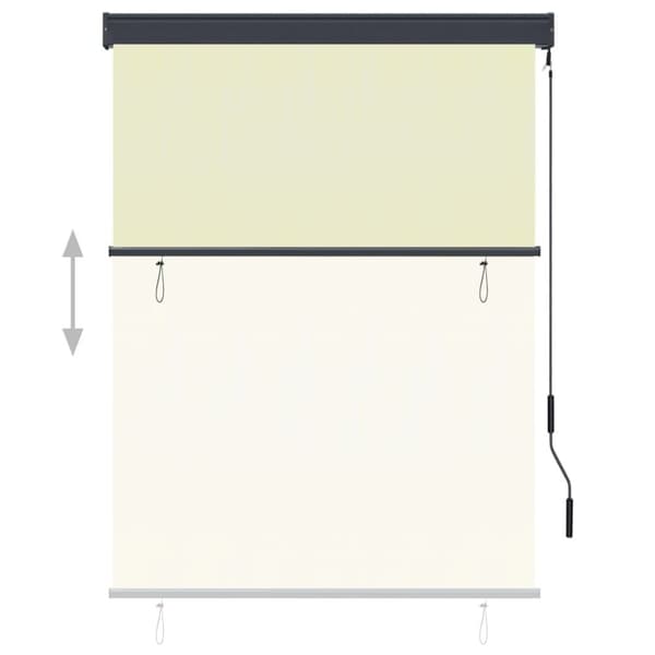 vidaXL Rullgardin utomhus 120x250 cm gräddvit