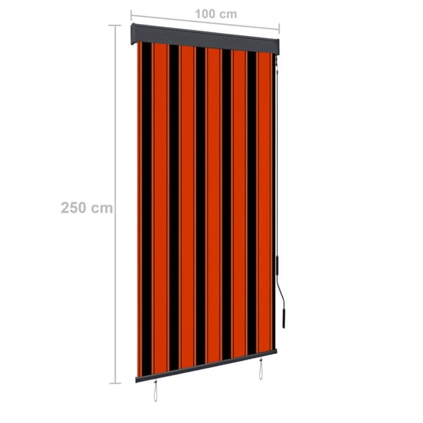 vidaXL Rullgardin utomhus 100x250 cm orange och brun