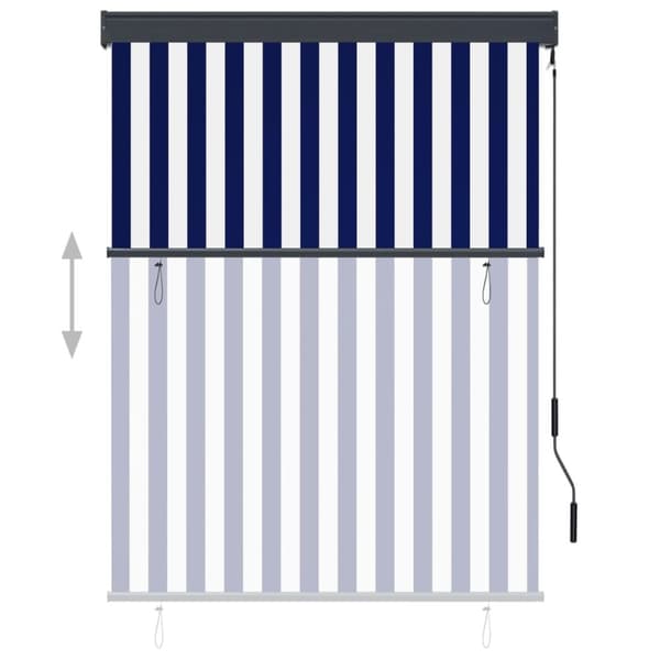 vidaXL Utendørs rullegardin 120x250 cm blå og hvit