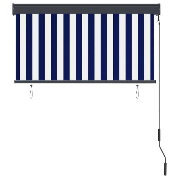 vidaXL Utendørs rullegardin 120x250 cm blå og hvit