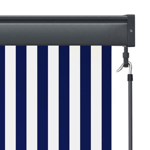 vidaXL Utendørs rullegardin 120x250 cm blå og hvit