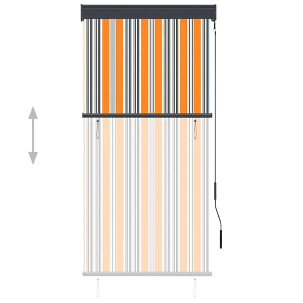 vidaXL Utendørs rullegardin 80x250 cm gul og blå