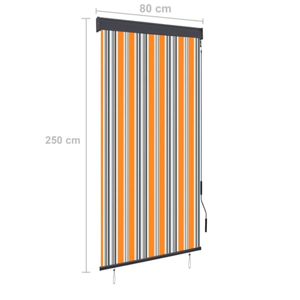 vidaXL Utendørs rullegardin 80x250 cm gul og blå