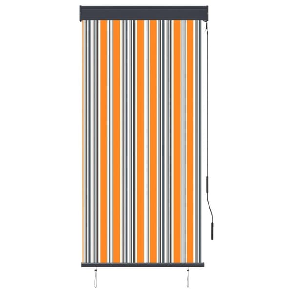 vidaXL Utendørs rullegardin 80x250 cm gul og blå