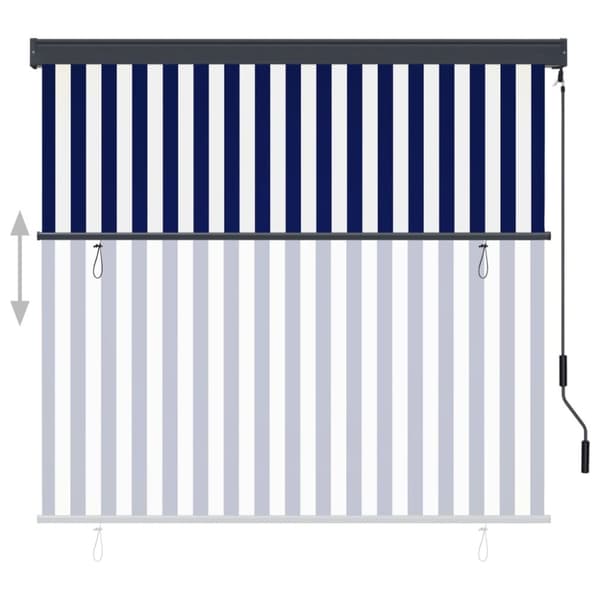 vidaXL Utendørs rullegardin 160x250 cm blå og hvit