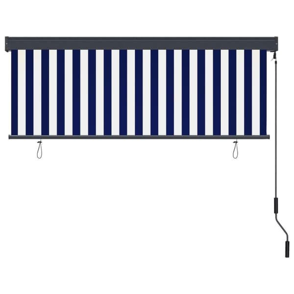vidaXL Utendørs rullegardin 160x250 cm blå og hvit