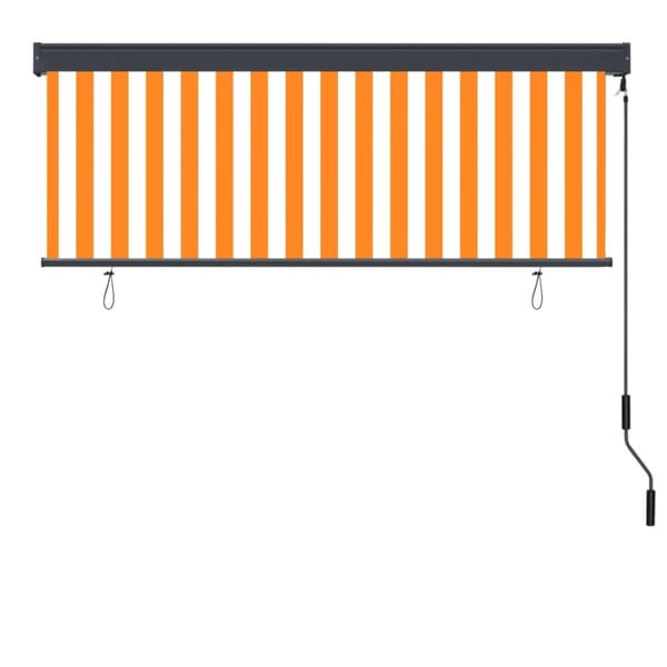 vidaXL Utendørs rullegardin 160x250 cm hvit og oransje