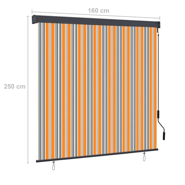 vidaXL Utendørs rullegardin 160x250 cm gul og blå