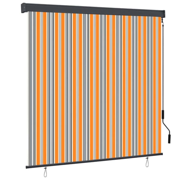 vidaXL Utendørs rullegardin 160x250 cm gul og blå