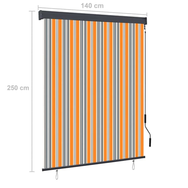 vidaXL udendørs rullegardin 140x250 cm gul og blå
