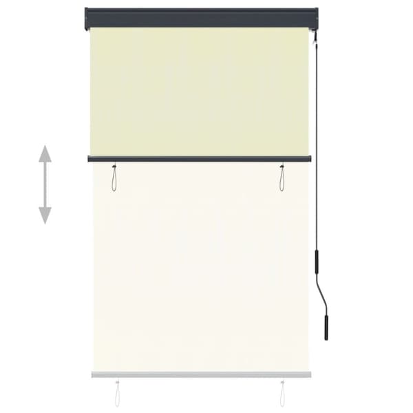 vidaXL Rullgardin utomhus 100x250 cm gräddvit