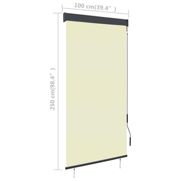 vidaXL Rullgardin utomhus 100x250 cm gräddvit