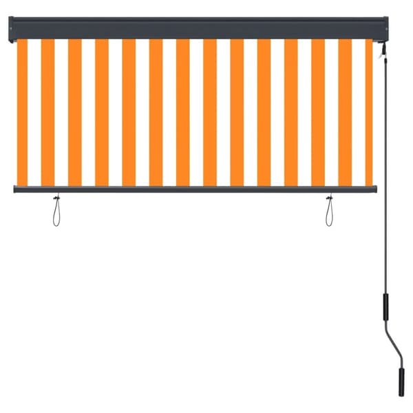 vidaXL Rullgardin utomhus 140x250 cm vit och orange
