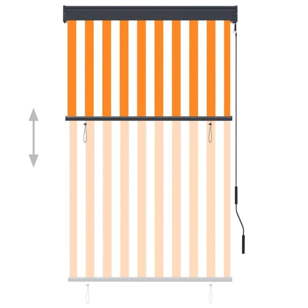 vidaXL Utendørs rullegardin 100x250 cm hvit og oransje
