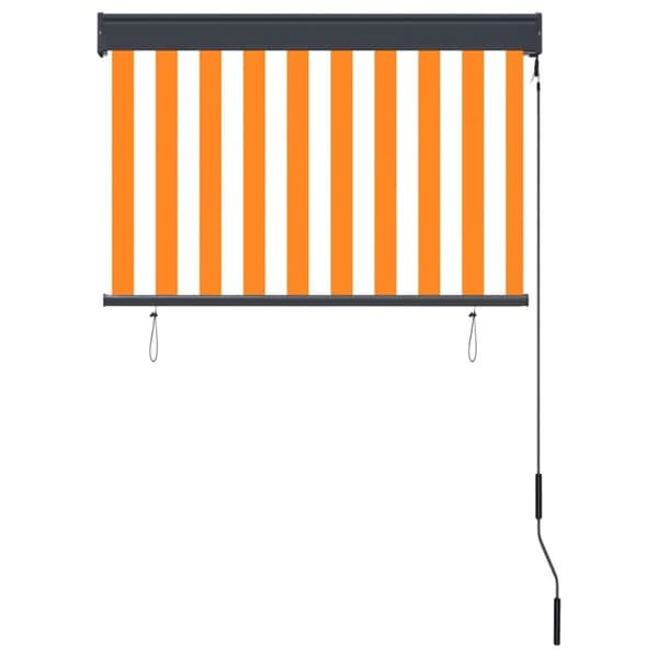 vidaXL Utendørs rullegardin 100x250 cm hvit og oransje