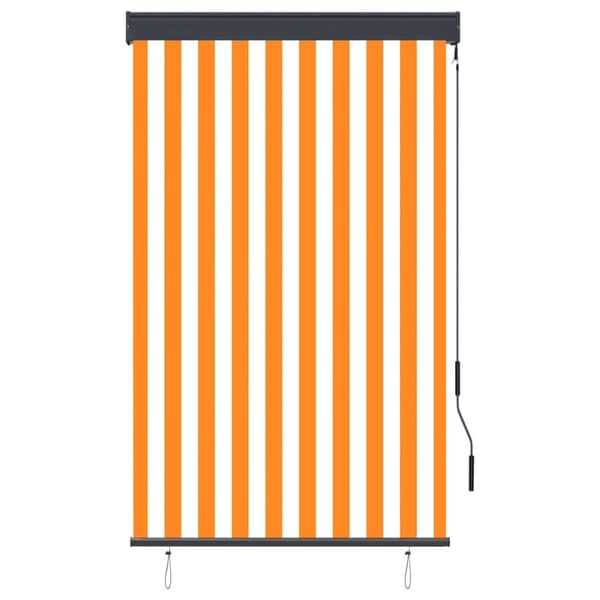 vidaXL Utendørs rullegardin 100x250 cm hvit og oransje