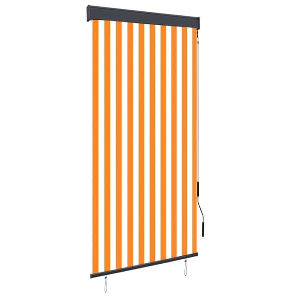 vidaXL Utendørs rullegardin 100x250 cm hvit og oransje