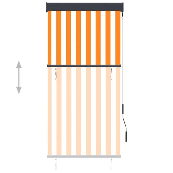 vidaXL Utendørs rullegardin 80x250 cm hvit og oransje