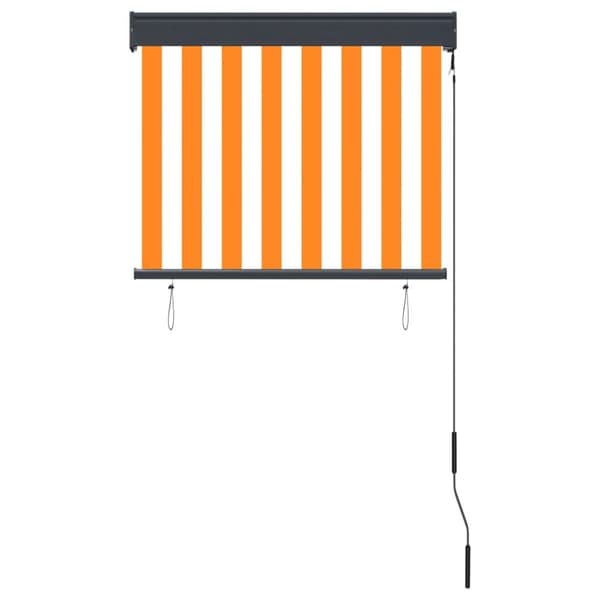 vidaXL Utendørs rullegardin 80x250 cm hvit og oransje