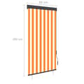 Miniatyrbilde 8 av 8: vidaXL Utendørs rullegardin 80x250 cm hvit og oransje