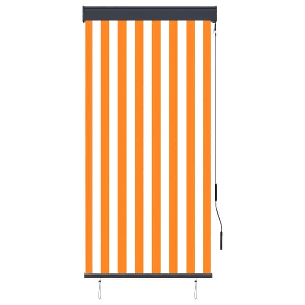 vidaXL Utendørs rullegardin 80x250 cm hvit og oransje