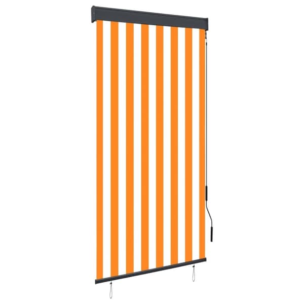 vidaXL Utendørs rullegardin 80x250 cm hvit og oransje
