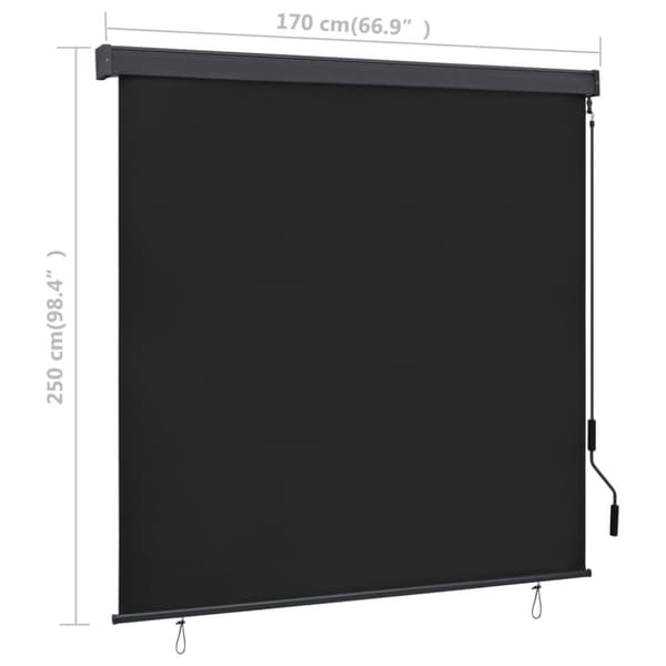 vidaXL Utendørs rullegardin 170x250 cm antrasitt