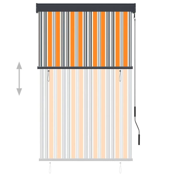 vidaXL Utendørs rullegardin 100x250 cm gul og blå