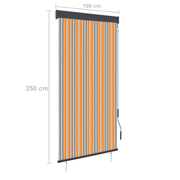vidaXL Utendørs rullegardin 100x250 cm gul og blå