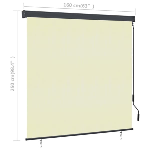 vidaXL Rullgardin utomhus 160x250 cm gräddvit