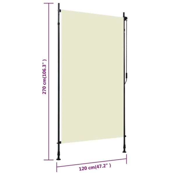 vidaXL Ulkorullaverho 120x270 cm kerma