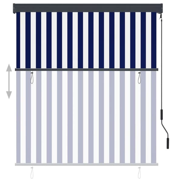 vidaXL Rullgardin utomhus 140x250 cm blå och vit