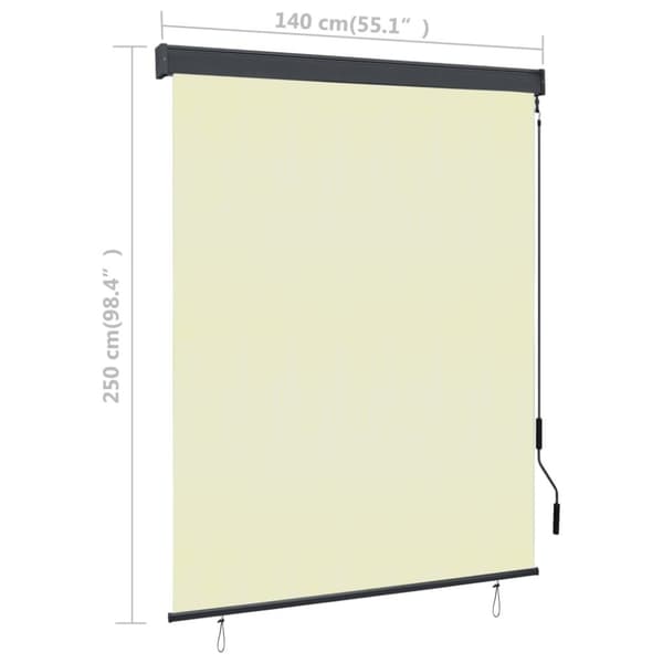 vidaXL Rullgardin utomhus 140x250 cm gräddvit