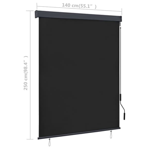 vidaXL Ulkorullaverho 140x250 cm antrasiitti