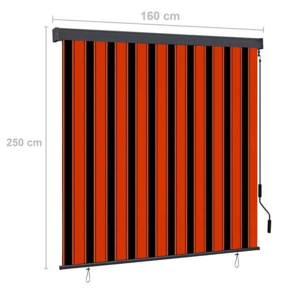 vidaXL udendørs rullegardin 160x250 cm orange og brun