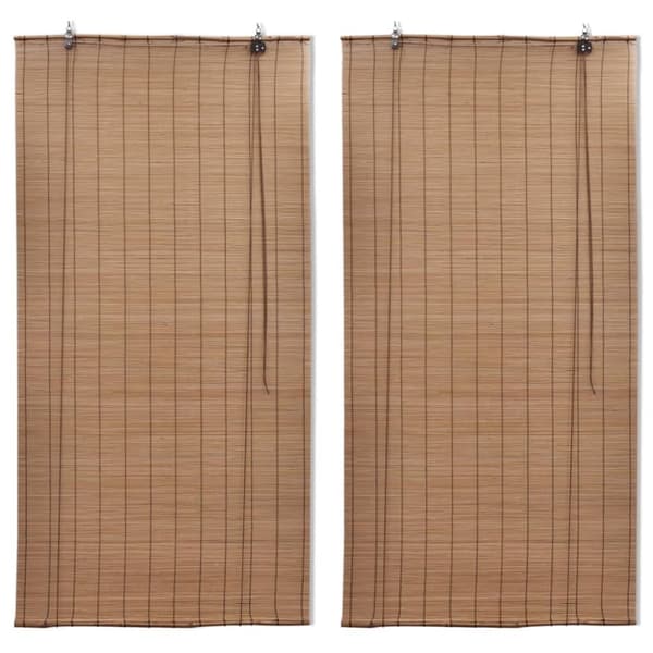 vidaXL Rullegardiner 2 stk bambus 120x220 cm brun