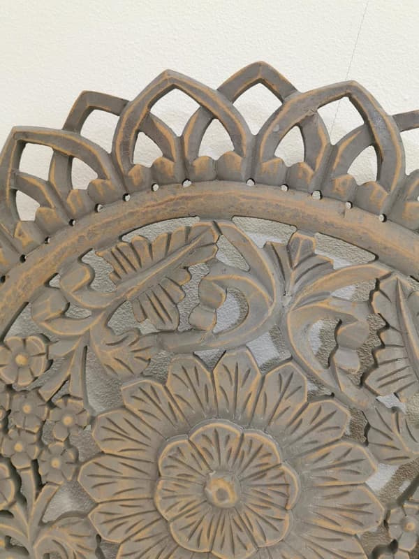 Stylish hand-made wall decoration genuine Mango tree, rund 60 cm