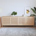 Miniatyrbild 3 av 7: vidaXL Skåpluckor lamelldesign 4 st 61,5x59,4 cm massiv furu