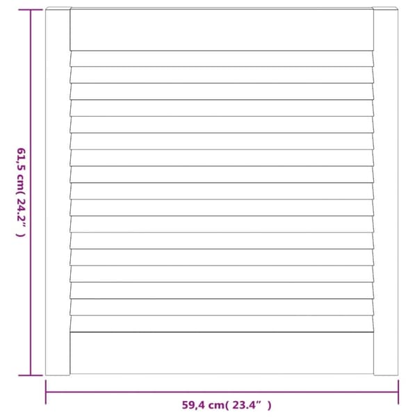 vidaXL Skåpluckor lamelldesign 4 st 61,5x59,4 cm massiv furu