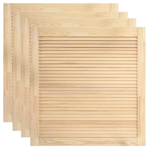 vidaXL Skåpluckor lamelldesign 4 st 61,5x59,4 cm massiv furu