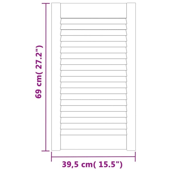 vidaXL Skåplucka lamelldesign 69x39,4 cm massiv furu