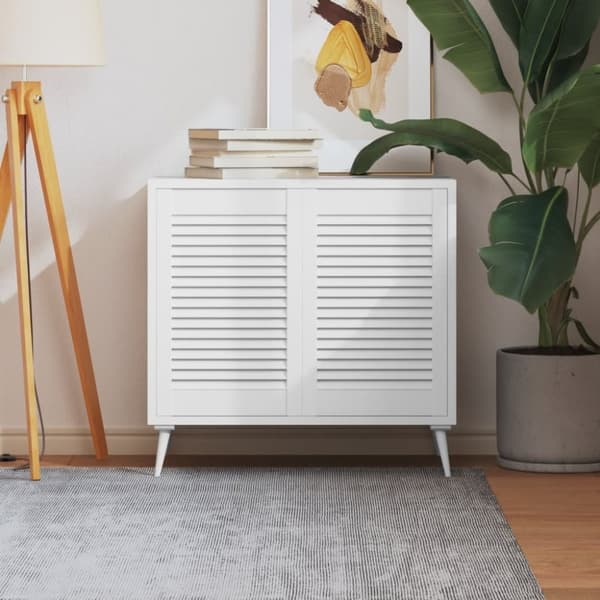 vidaXL skabslåger 2 stk. 61,5x39,4 cm lameldesign massivt fyr hvid