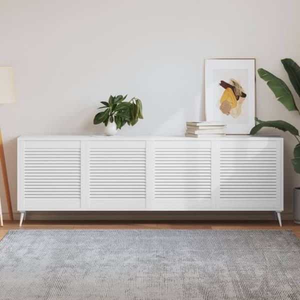 vidaXL Skåpluckor lamelldesign 4 st vit 61,5x59,4 cm massiv furu