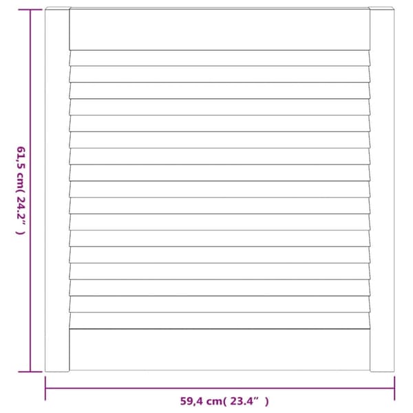 vidaXL Skåpluckor lamelldesign 4 st vit 61,5x59,4 cm massiv furu