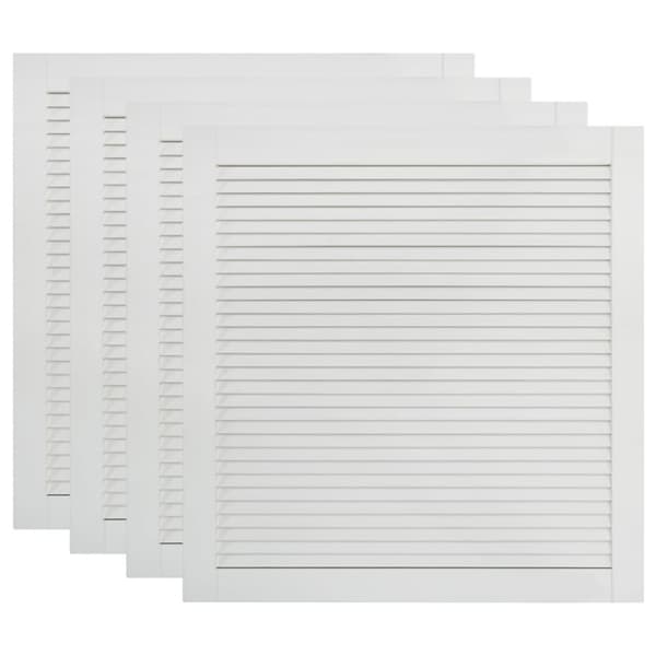 vidaXL Skåpluckor lamelldesign 4 st vit 61,5x59,4 cm massiv furu
