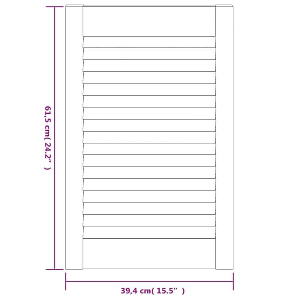 vidaXL Skåplucka lamelldesign 61,5x39,4 cm massiv furu