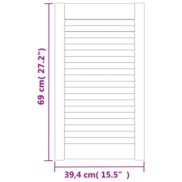vidaXL skabslåger 2 stk. 69x39,4 cm lameldesign massivt fyrretræ